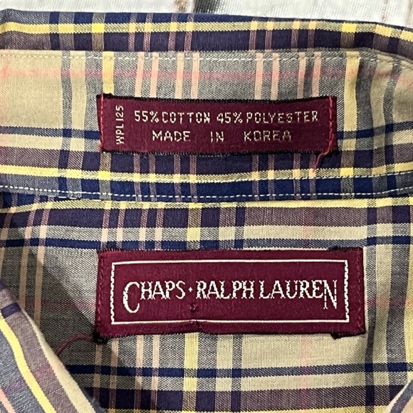 Chaps Ralph Lauren Plaid Button-Down Shirt Long Sleeve Mens Outerwear - Picture 6 of 6
